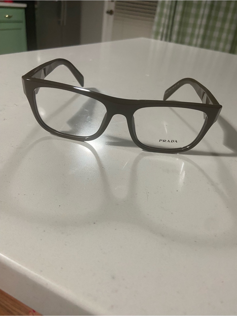 Prada Men's Taupe Rectangle Optical Glasses new without tags frames only